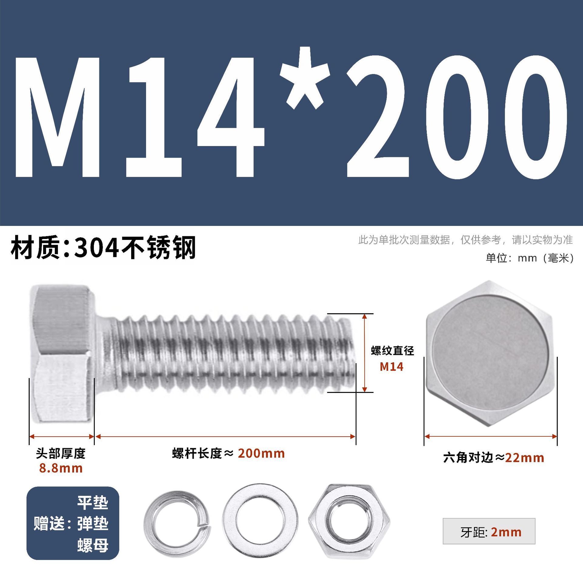 304 acero inoxidable tuerca perno hexagonal conjunto de accesorios de almohadilla de resorte M3M4M5M6M12 image 175