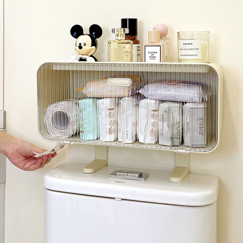 Caja de papel de baño, caja de toallas de baño, estante de almacenamiento superior del inodoro, estante de papel de rollo, caja de almacenamiento de toallas sanitarias, tía