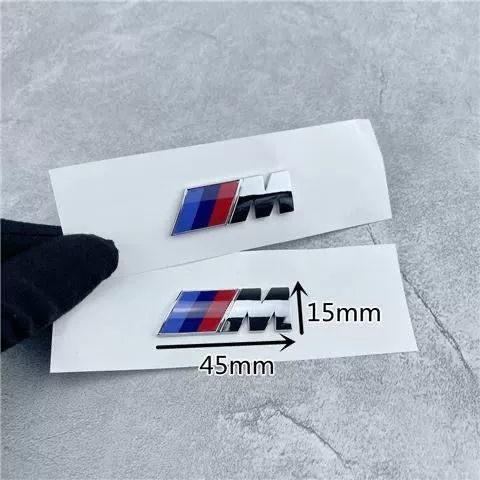 Suitable for BMW M emblem side decals, 1 Series, 5 Series, 7 Series, BMW 3 Series M kit, X3, X5, M3 car emblem stickers, black modification