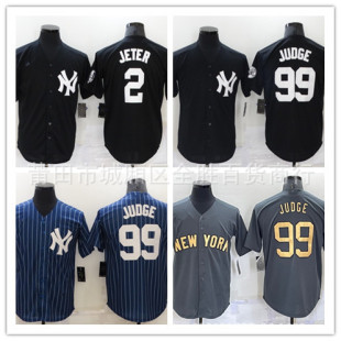 Lb Yankees Baseball Jersey Yankees # 99 Judge All-Star Black Baseball Uniform Export