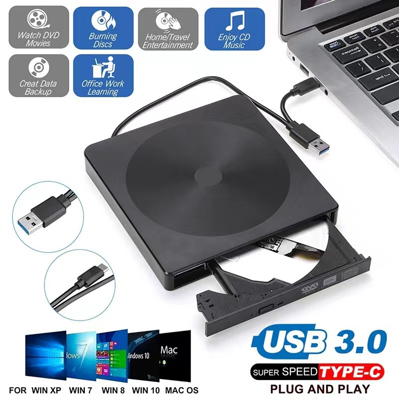 External USB3.0 + Type-C dual interface optical drive mobile burner suitable for desktop/laptop External USB3.0 + Type-C dual interface optical drive mobile burner suitable for desktop/laptop