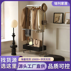 中古风衣帽架卧室客厅可移动置物架简约立式落地挂衣架家用收纳架