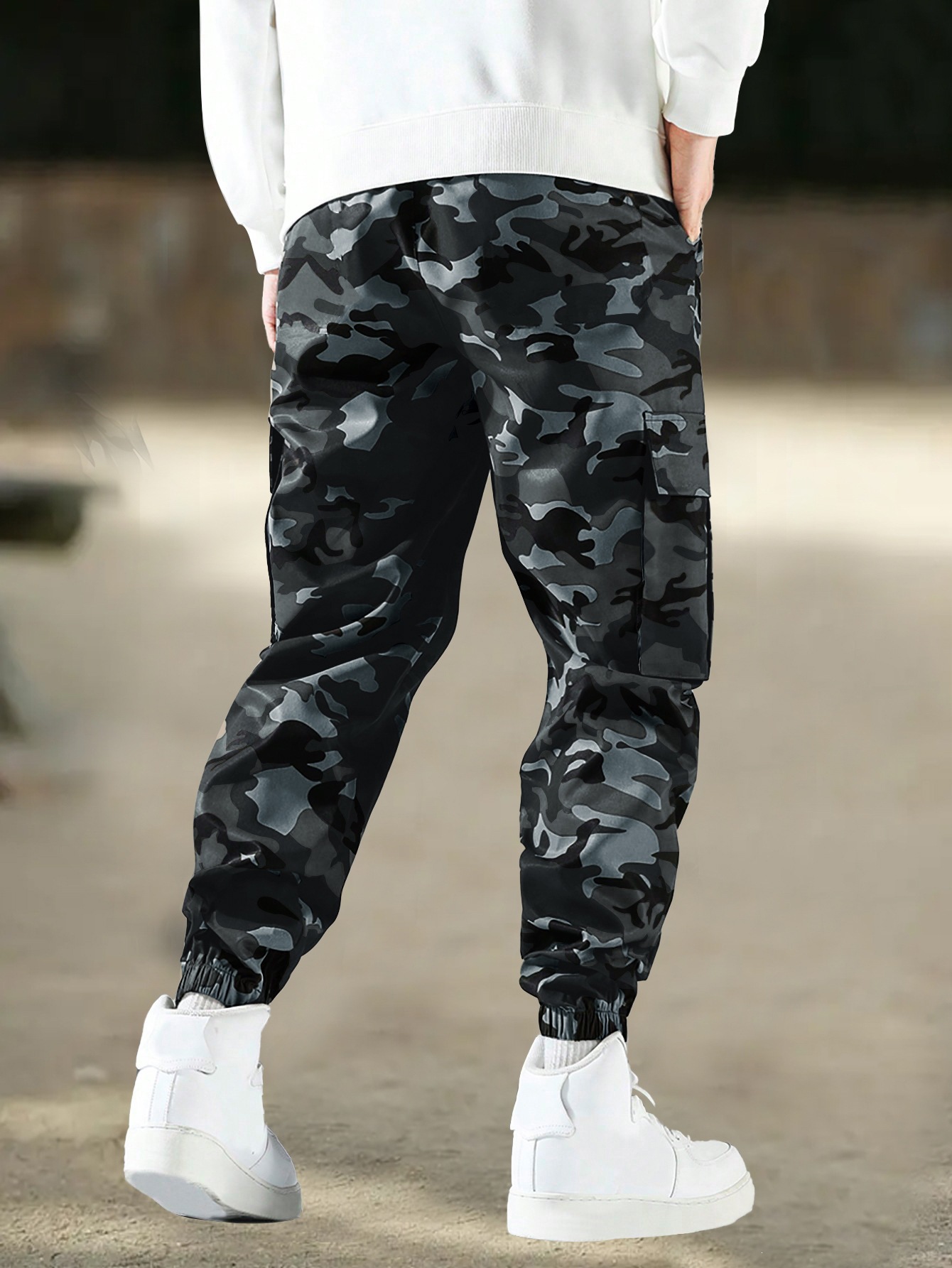 Herren Tarnmuster Cargohose Reguläre Passform Mit Seitentaschen_voghion.com