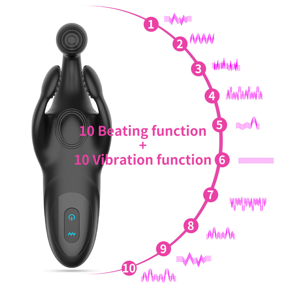 Odin Triple-Head Vibrating Prostate and Testicle Massager, 10-Frequency Silicone Anal Plug — detail image 4