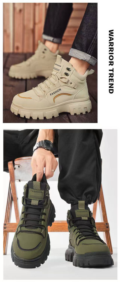 Giày bốt Martin nam cổ cao đế dày chống trượt, giày bảo hộ ngoài trời bền bỉ — KA02 màu kaki, KA02 màu xám, KA02 màu đen chi tiết 7