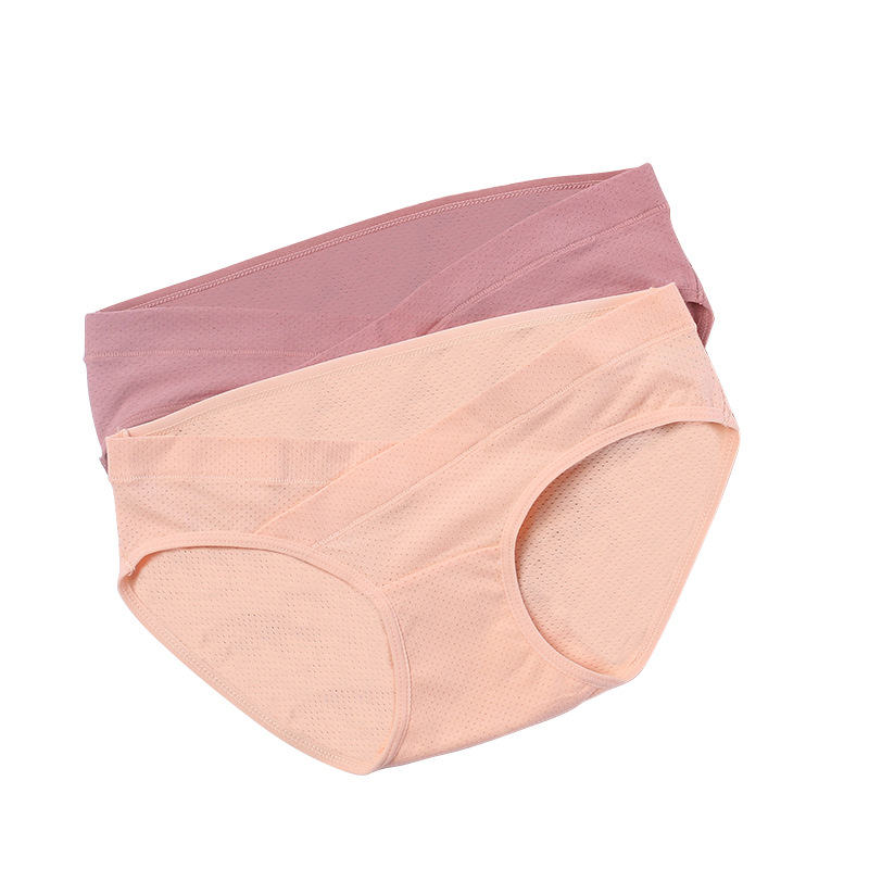 Ropa interior de mujer embarazada cintura baja agujero transpirable mujeres embarazadas más tamaño vientre Soporte simple moda transpirable triángulo de mujer embarazada ropa interior