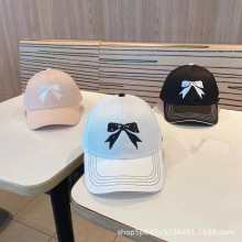 韩版成人棒球帽双新品C字母蝴蝶结哑黑鸭舌帽女小红书防晒遮阳帽