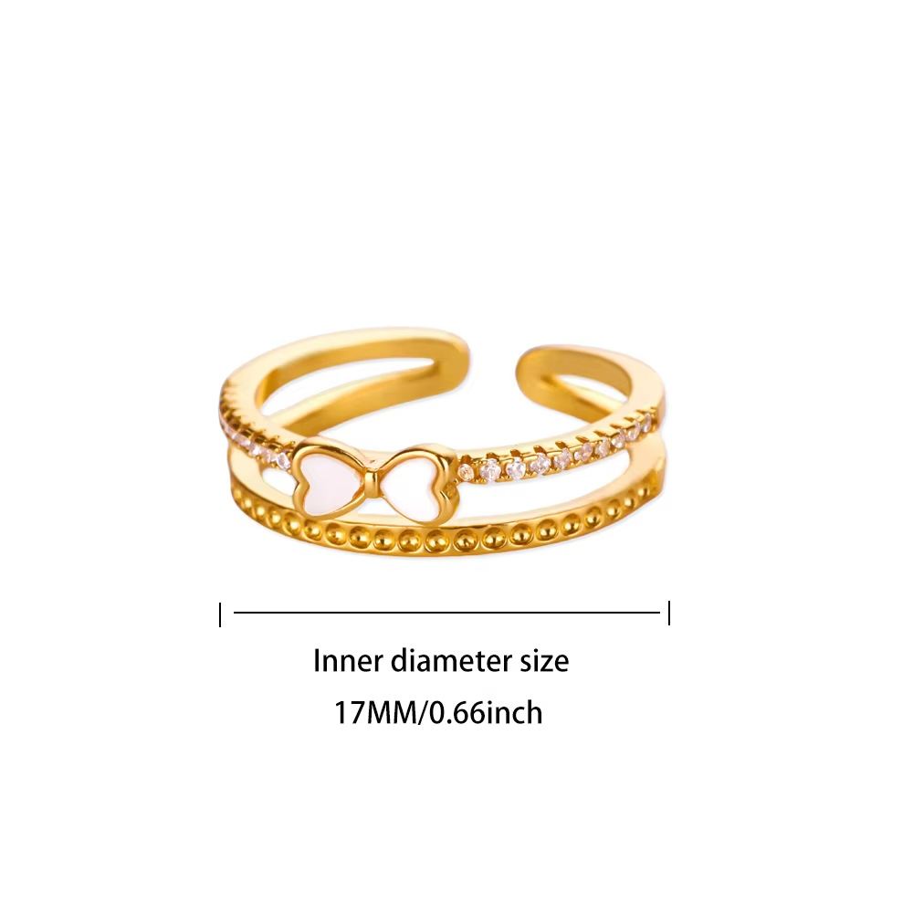 8g Weight 0.03µm-0.05µm Gold Plating Thickness PVD Coated Gold Plating Process 18K Real Gold Plated Plating Material Acrylic Pearl, Zircon Inlay Material Open Rings Classification 1 Piece Quantity Daily Occasion 304 Stainless Steel Material Geometric, Flower, Bow Knot Pattern All Seasons Season Women's Gender INS Style, Sweet Style Waterproof Non Tarnish, Inlay Craft PVD Coated Real Gold Plated Geometric Flower Bow Knot 304 Stainless Steel INS Style Sweet Waterproof Non Tarnish Open Rings 4