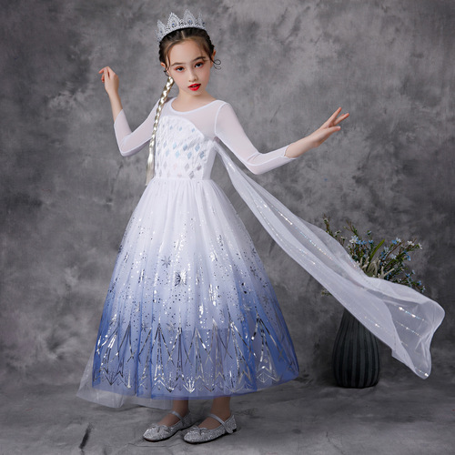 Elsa Princess Dress Frozen 2 Girls Elsa Dress Summer Children's Skirt Clothes Elsa Costume for Women