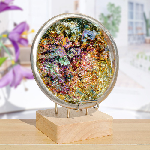 Cross-border bismuth ore cornucopia ornaments, natural mineral bismuth ore bowls with edges, bismuth crystals, colorful bismuth ore specimen ornaments