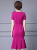 Wrapped buttocks formal dress bow high waisted fishtail dress