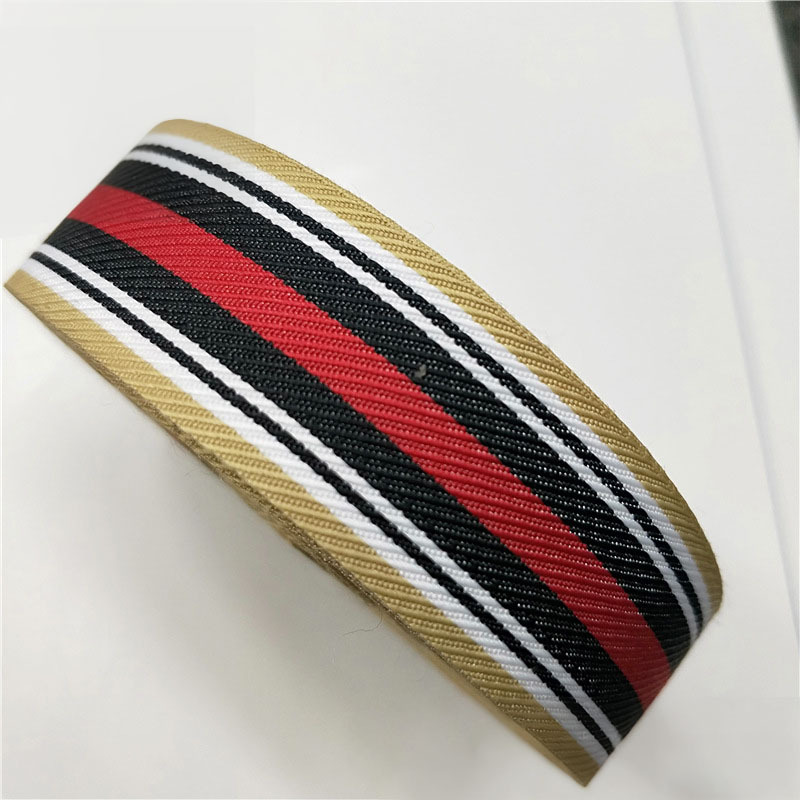 100D banda de banda de poliéster densa tricolor banda de banda de banda de banda lateral ropa bolsa accesorios en stock al por mayor