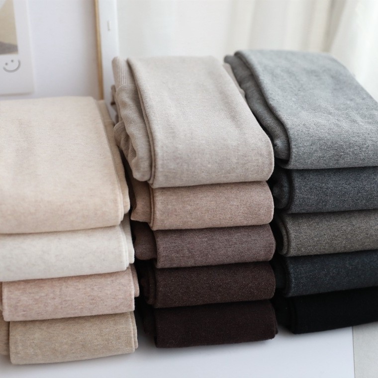 Oatmeal Leggings Cashmere Fleece Thick Cotton Vertical Grain Winter Morandi Pantyhose Foot