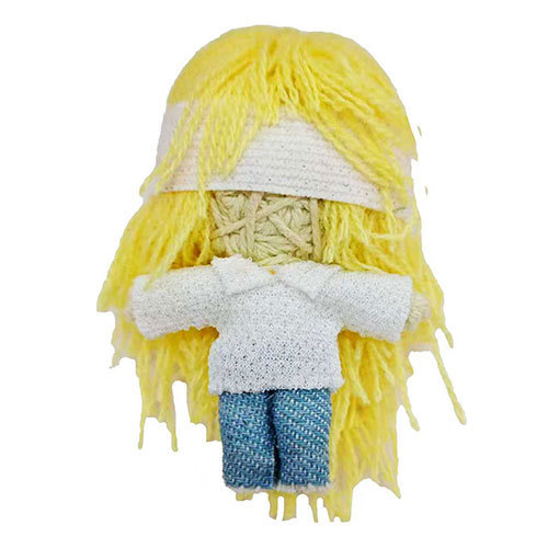 Blind Girl Character Voodoo Doll, Handmade Yarn Knitted Doll, with Hanging Card Packaging, Personalized Keychain Pendant Blind Girl Character Voodoo Doll, Handmade Yarn Knitted Doll, with Hanging Card Packaging, Personalized Keychain Pendant