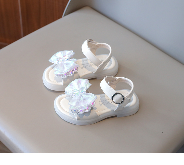 Sandali per ragazze 2024 primavera/estate nuova moda baby water diamond edizione coreana fiocco principessa suola morbida scarpe da ballo_voghion.com