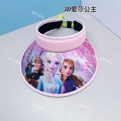 新しい3d子供の空の帽子の夏の大きなつばの日焼け止めの日よけの帽子の漫画のかわいい日よけの帽子は携帯の帽子を巻きますことができます。