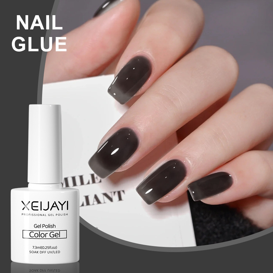 Nail Polish glue nude color ice transparent glue New Internet celebrity popular color jelly transparent black nail phototherapy glue for nail salon