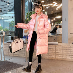 Girls' 2024 new winter cotton-padded clothes with waist and skirt, medium-sized and large children's cotton-padded jackets, fat, fat and fashionable
