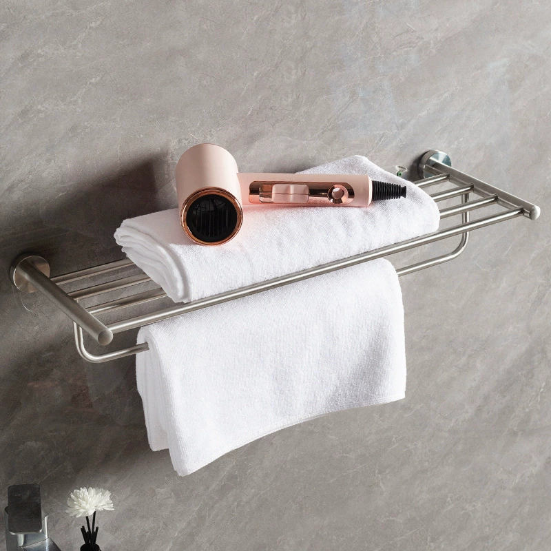 Полка для полотенец из нержавеющей стали 304 без сверления, настенный держатель для ванной, стойка для полотенец для отеля