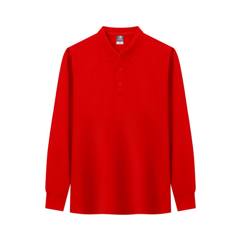 Camisa de Polo de manga larga para hombres y mujeres primavera y verano nueva moda urbana puro algodón soporte cuello polo interior superior para hombres