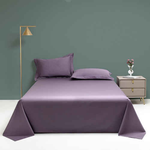 100 count long staple cotton sheet single piece wholesale cotton solid color 1.5 single double pure cotton quilt pillowcase three piece set