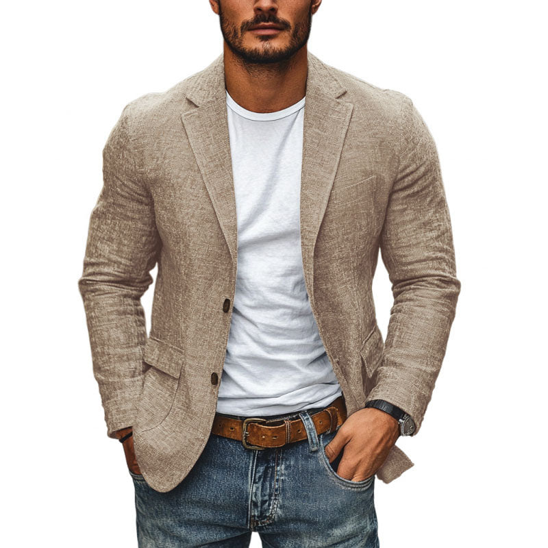 Nuevo comercio exterior transfronterizo primavera y otoño impresión digital reticular hombre traje casual traje casual chaqueta