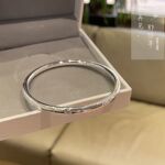 四叶草银手镯银女素圈闭口实心足银镯子年轻款个性时尚简约