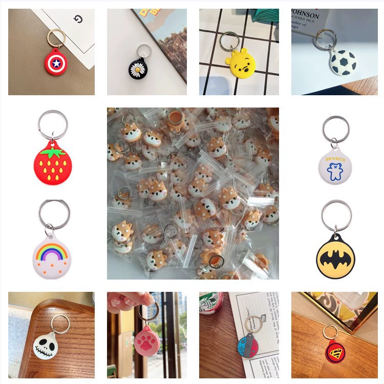 Применимо к защитному чехлу airtag Locator, мультяшный милый силиконовый защитный чехол с защитой от потери, защитный чехол для ключей