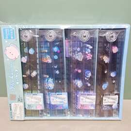 外贸幽幽家族30cm折叠尺可爱小幽企鹅猫咪果冻直尺儿童绘图尺子批