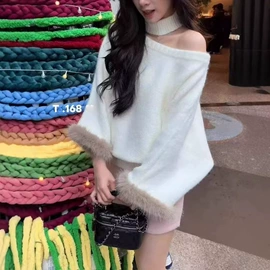 女式针织衫;毛衣;时尚休闲套装