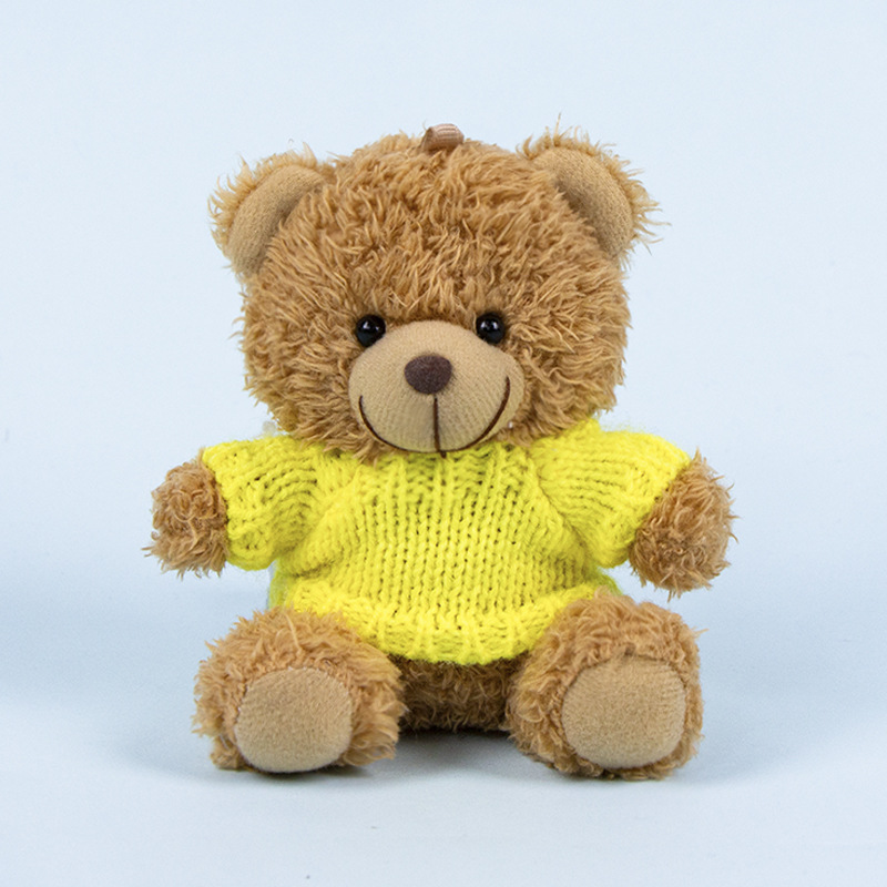 Lindo osito llavero colgante regalo creativo muñecas de peluche vestidas osito de peluche colgante de mochilas escolares para parejas