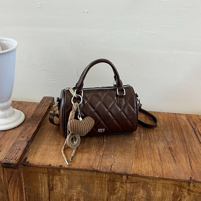 Autumn and winter vintage Maillard brown bag for women, 2026 new fashion handbag, versatile crossbody Boston bag