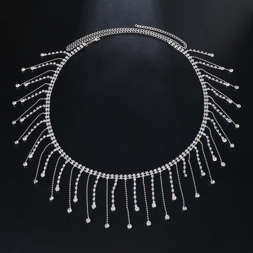 New Cross-Border Tassel Waist Chain, Instagram-Style Irregular Rhinestone Waist Ornament, European & American Accessory – Body Chain 06