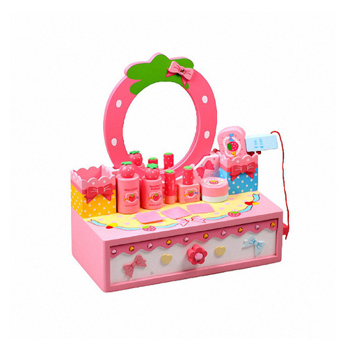 Wooden simulation desktop dressing table toy set girls makeup dress up princess cosmetics
