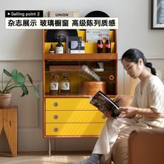 复古尼尔森中古客厅沙发电视实木边柜展示柜卧室日式收纳储物柜