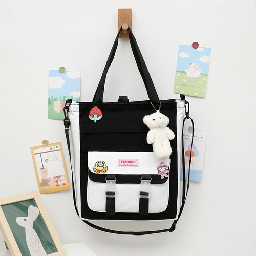 Canvas tutoring bag for boys and girls, primary school student shoulder crossbody bag, children's waterproof multi-purpose art tutoring bag