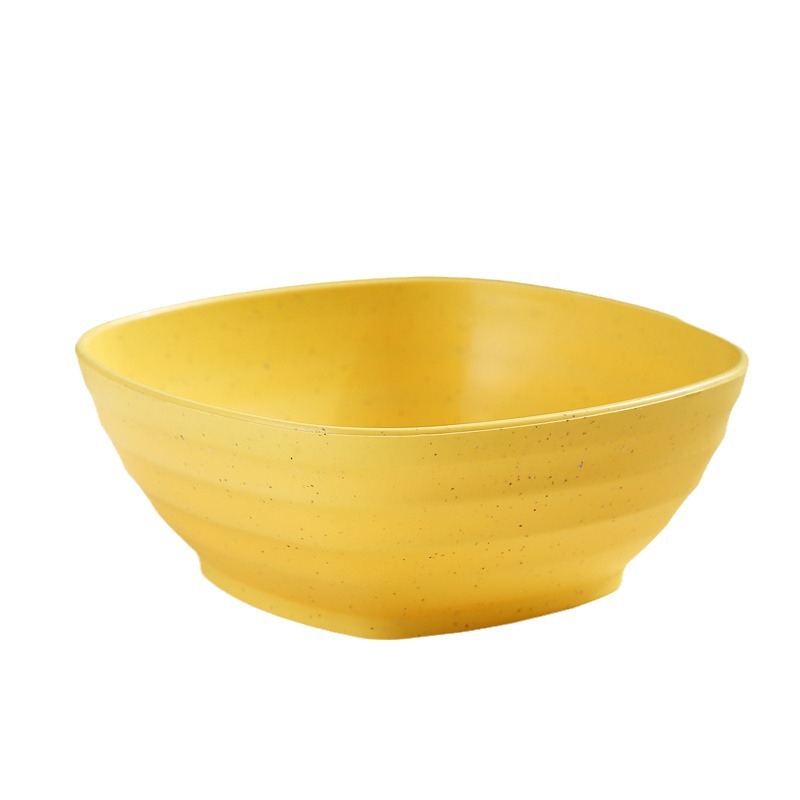 Tazón cuadrado de 5.5 pulgadas, juego de 4, tazón cuadrado para sopa de 500 ml color trigo, tazón para niños, irrompible, tazón para comer en el hogar, tazón para agua con azúcar