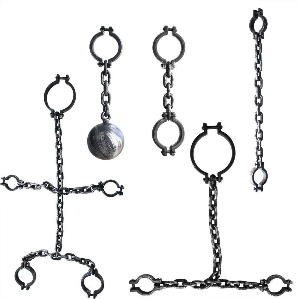 Cadena de prisioneros de Halloween cadenas de esposas esposas accesorios juguetes decoración de Halloween cadenas de plástico