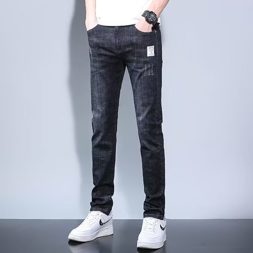 Trendy Cowboy Spring and Autumn Men's Elastic Hip-Hop Brand Stylish Simple Versatile Slim Fit Long Pants