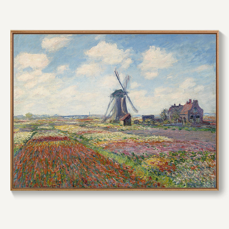モネ日の出イメージ装飾画北欧客間レストラン掛け画抽象風景油絵寝室壁壁画麦畑|undefined