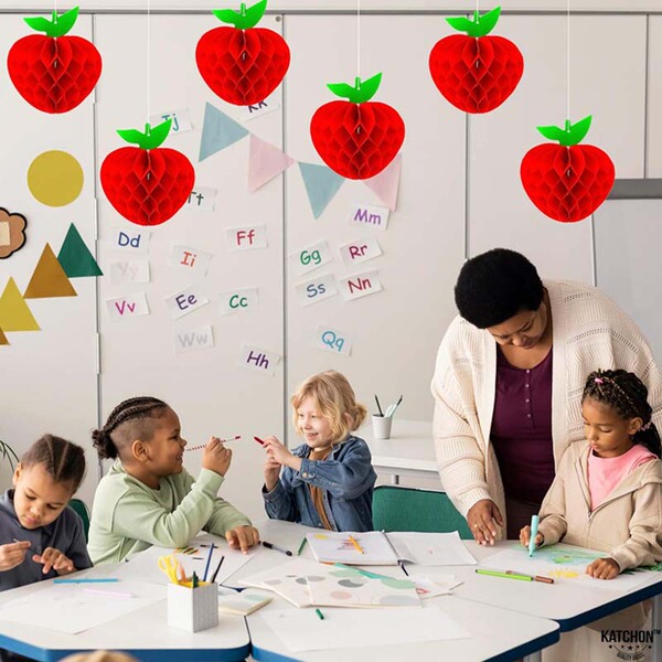 Back to school season red paper honeycomb ball back to school season…