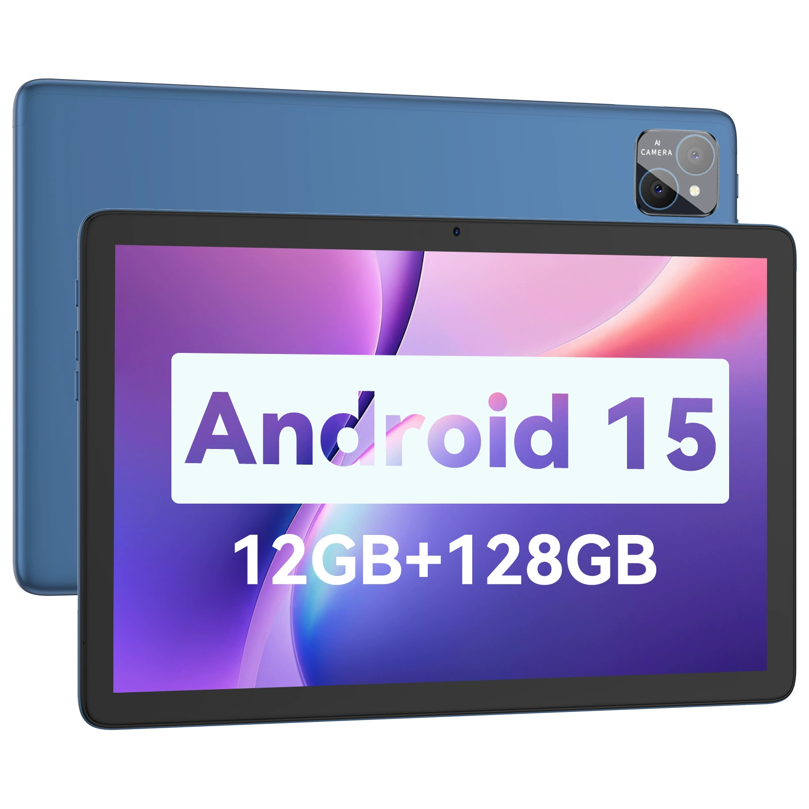 Планшет Android 15, 24 ГБ (расширение 6ГБ+18ГБ)+128ГБ, восьмиядерный, звонки 4G, серый/голубой