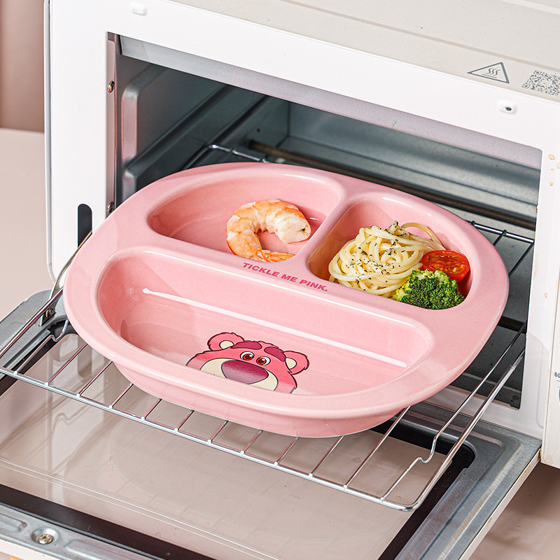 Juego de cuencos y cucharas de Disney Stitch engrosado, anti-escaldado, lindo regalo, vajilla de cerámica, cuencos para niños, envío gratis de alto valor