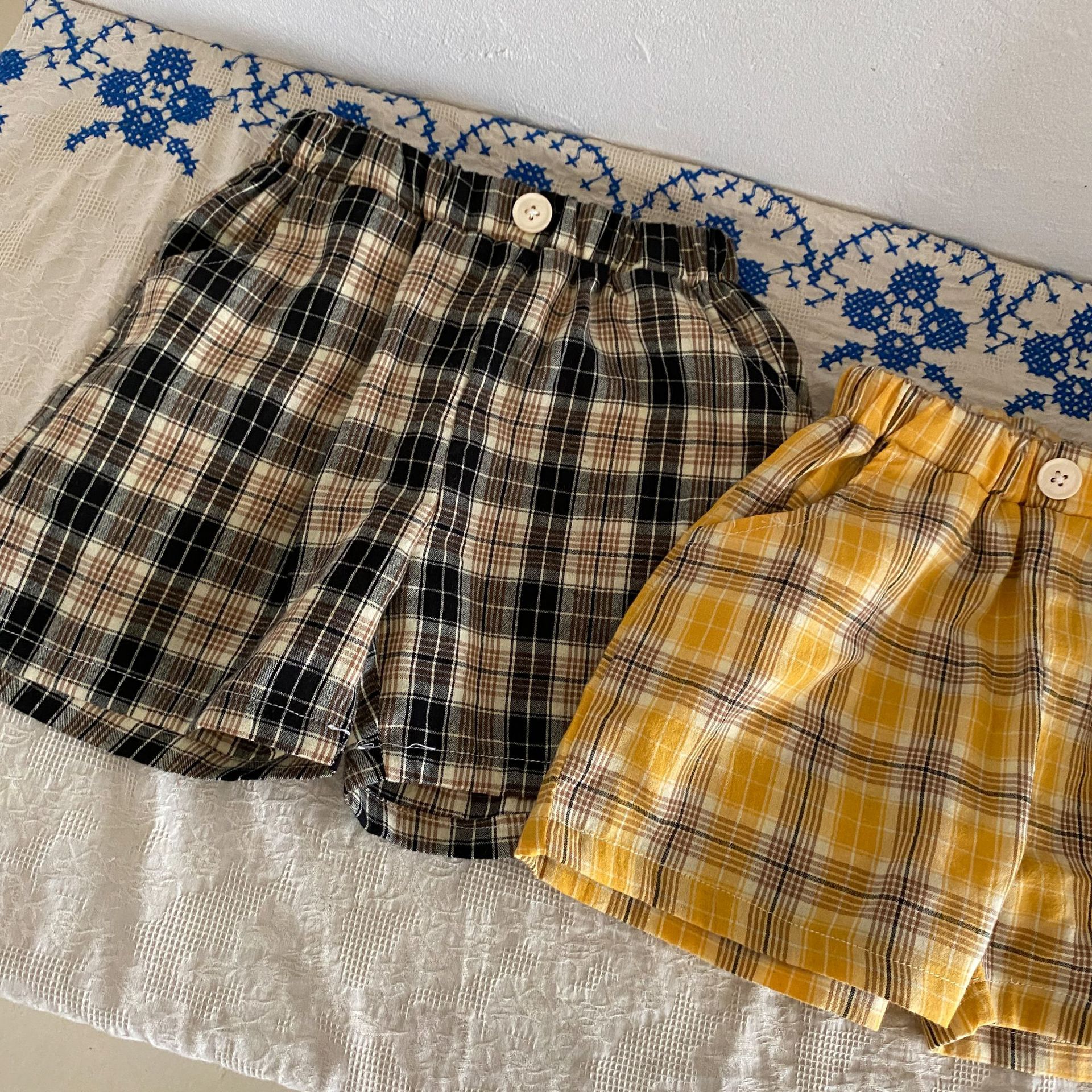 Yellow Plaid Shorts