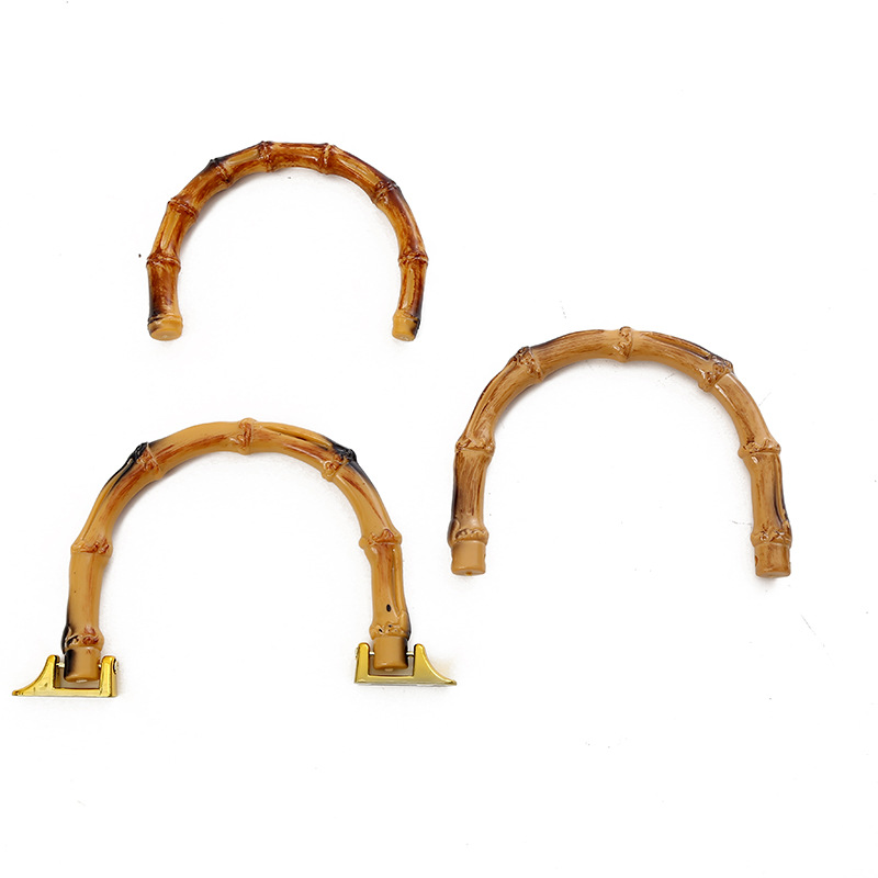 厂家批发竹节塑料拉手圆形仿真竹子手把箱包竹节手挽提手五金配件