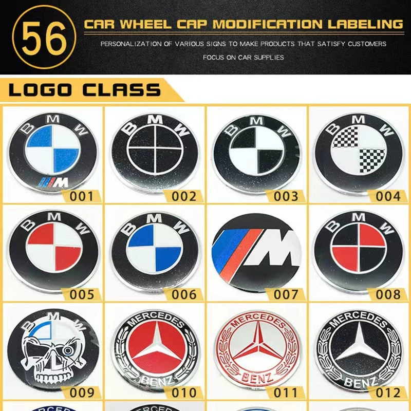 Центральная крышка колеса автомобиля, декоративная этикетка, персонализированная модифицированная декоративная наклейка, 56,5 мм, новая алюминиевая наклейка