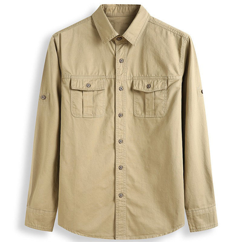 Camisas de trabajo para hombres primavera y otoño abrigo de solapa suelta 2023 nuevo estilo de moda japonesa abrigo casual retro