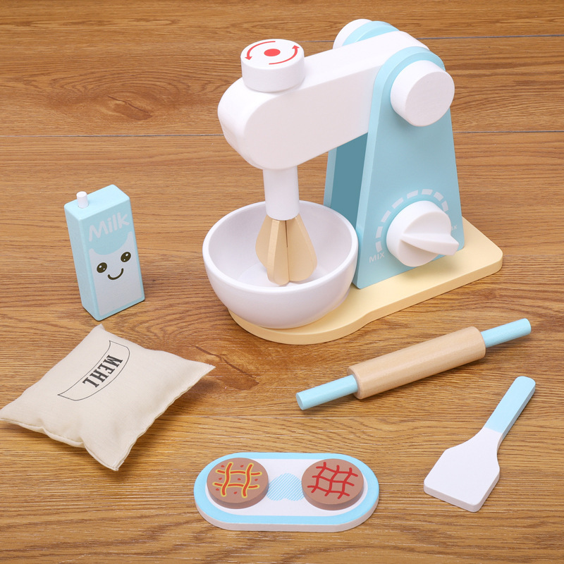 De los niños de madera simulación microondas horno café máquina pan exprimidor mezclador play House juego cocina Juguetes