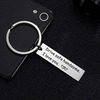 Cross -border Drive SAFE HANDSOME I Love You keychain Stainless Steel Round Peach Heart Key Ring