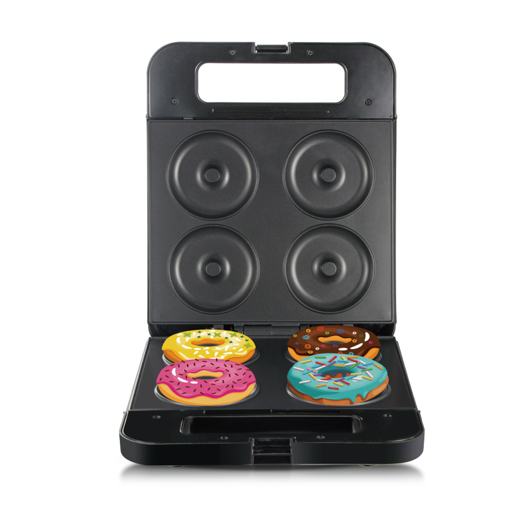 Máquina de desayuno doméstica transfronteriza estándar europea RAF, máquina de donas, máquina de gofres, bandeja para hornear eléctrica de doble cara completamente automática